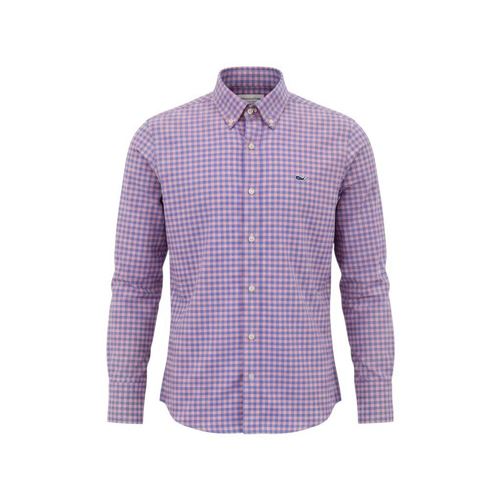 Vineyard Vines Boys Performance Shirt Small S 8-10 Gingham Plaid Button Up Blue - Picture 1 of 6